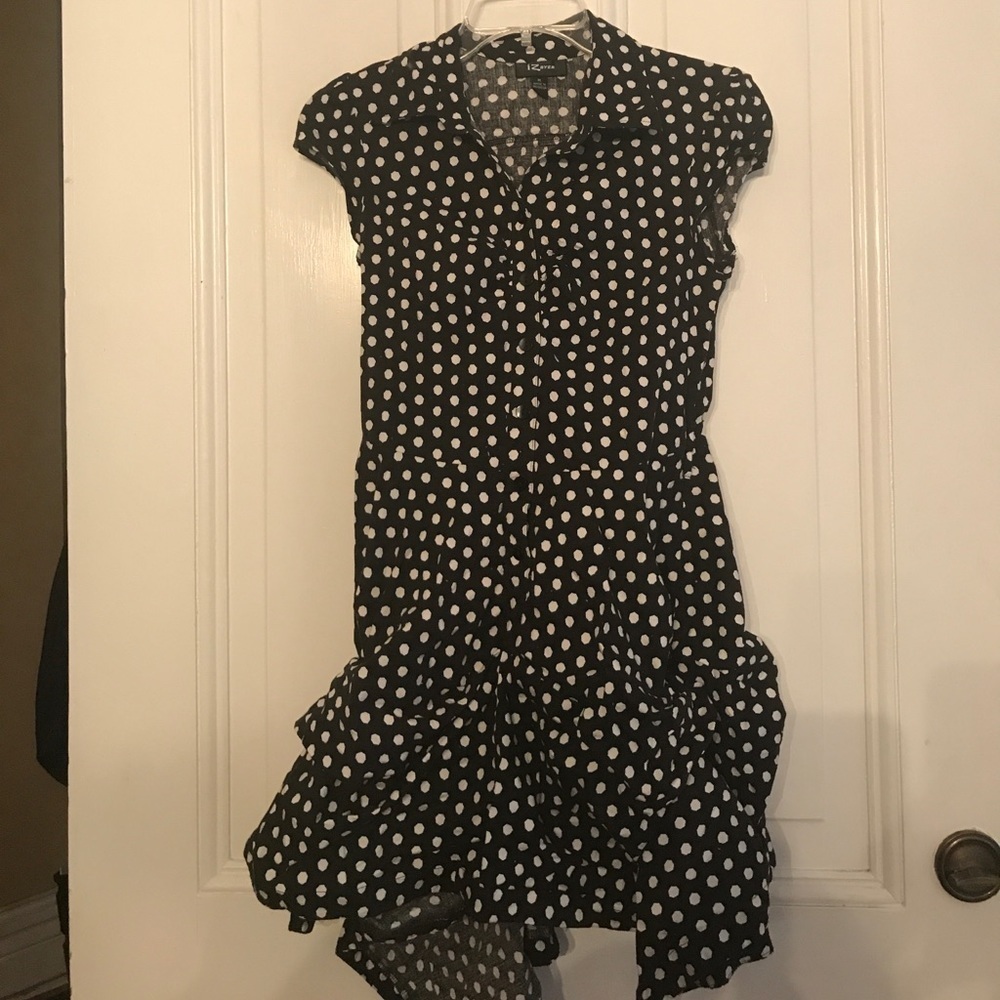 Black and White Polka Dot Dress B1